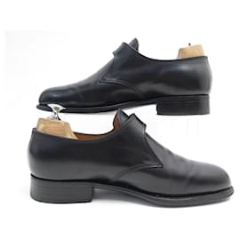 JM Weston-JM WESTON LOAFERS WITH BUCKLE 531 5.5E 39.5 Wide 40 black leather-Black