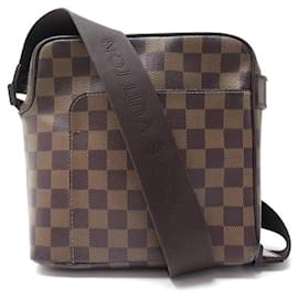 Louis Vuitton-LOUIS VUITTON OLAV PM BAG IN DAMIER EBONY CANVAS HAND BAG-Brown