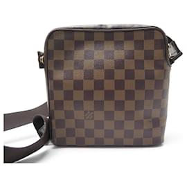 Louis Vuitton-LOUIS VUITTON OLAV PM BAG IN DAMIER EBONY CANVAS HAND BAG-Brown