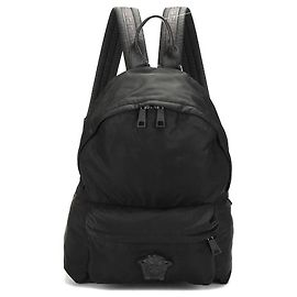 Versace Nylon Medusa Backpack in black nylon Black