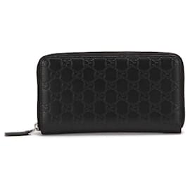 Gucci-Gucci Guccissima Organizer Wallet in black coated/waterproof canvas-Black