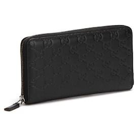 Gucci-Gucci Guccissima Organizer Wallet in black coated/waterproof canvas-Black