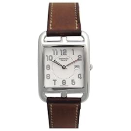 Hermès-HERMES CAPE COD GM CC WATCH2.710 29 MM STEEL QUARTZ + STEEL WATCH BOX-Silvery