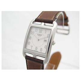 Hermès-HERMES CAPE COD GM CC WATCH2.710 29 MM STEEL QUARTZ + STEEL WATCH BOX-Silvery