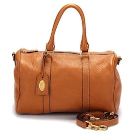 Fendi-Sac Fendi Leather Selleria Boston en cuir de veau marron-Marron