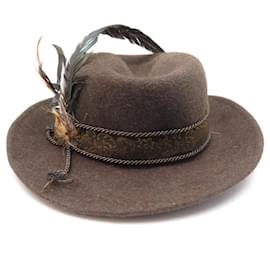 Hermès-NEW HERMES HAT WITH FELT FEATHERS SIZE 52 BROWN NEW FELT FEATHER HAT-Brown