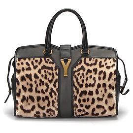 Yves Saint Laurent Poil de Poney Imprimé Léopard Cabas Chyc en fourrure marron Marron