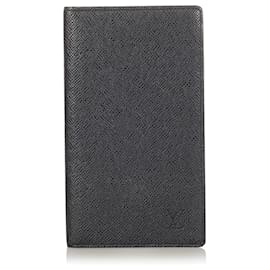 Louis Vuitton-Louis Vuitton Black Taiga Brazza Wallet-Black
