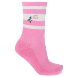 GUCCI CALZINI CON LOGO RICAMATO Rosa