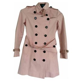 Gabardina Burberry Prorsum Rosa Salmón Longitud Media 6 Rosa