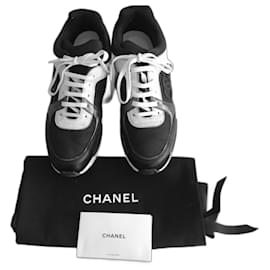 Chanel-CC Low Top Trainers-Black,White,Grey