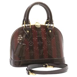 Borsa a mano LOUIS VUITTON Monogram Vernis Rayure Alma BB Amarante M91700 auth 23844 Altro
