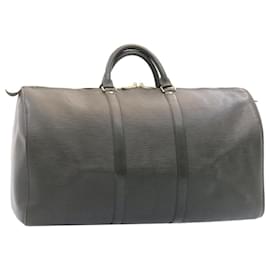 Louis Vuitton-Louis Vuitton Epi Keepall 45 Boston Bag Black M42972 LV Auth 23860-Black