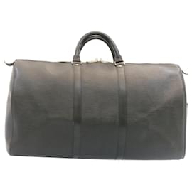 Louis Vuitton-Louis Vuitton Epi Keepall 45 Boston Bag Black M42972 LV Auth 23860-Black