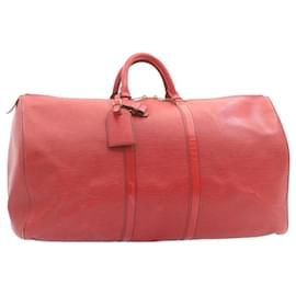 Louis Vuitton-Louis Vuitton Epi Keepall 55 Boston Bag Red M42957 LV Auth 22603-Red