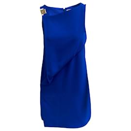 Versace-Vestido com bainha azul da coleção Versace-Azul