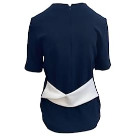 Balenciaga-Balenciaga Navy Blue Rear Knot Blouse-Blue,Navy blue