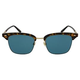 Gucci-Óculos de sol de metal com moldura quadrada-Marrom