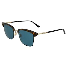 Gucci-Óculos de sol de metal com moldura quadrada-Marrom