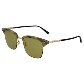Gucci-Óculos de sol de metal com moldura quadrada-Verde