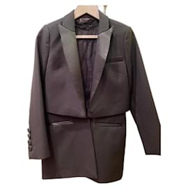 Giacca Alexander McQueen in seta nera Nero