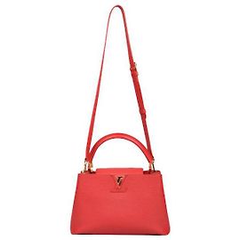 Louis Vuitton Capucines MM Red Taurillon Leather Handbag Red