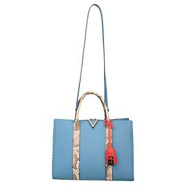 Louis Vuitton Bleu Glacier Cuir Plume Leather e Python Very Tote Bag Azul