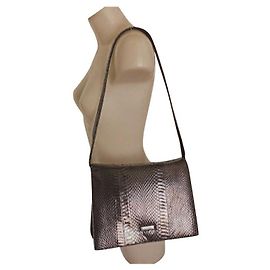 Bolsa Missoni em couro de réptil e tecido Marrom
