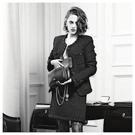 Chanel-Jaqueta preta de tweed Icon ROME-Preto