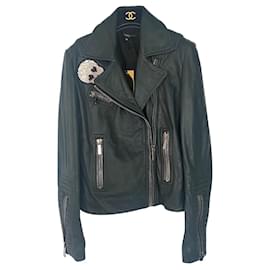 Berenice Lederjacke Khaki