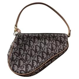 Christian Dior Mini Saddle Bolsa Marrom Algodão Marrom