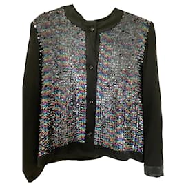 Autre Marque Giacca nera con strass in acetato Altro