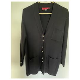 Alain Manoukian Black Wool Jacket with Gold Buttons Black