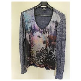 Autre Marque Camisola de lã cinza com padrão Cinza