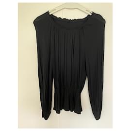 Autre Marque Schwarzer Rüschenpullover Schwarz