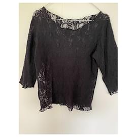 Autre Marque Top de encaje negro Negro