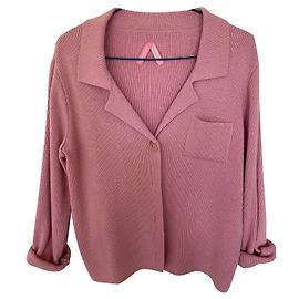 Autre Marque Cardigã de malha rosa lã 42 Rosa