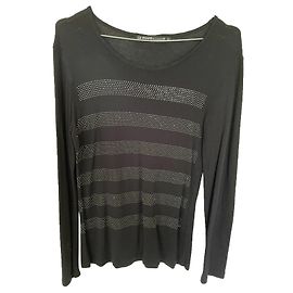 Autre Marque Jersey preto leve com faixa de strass Preto