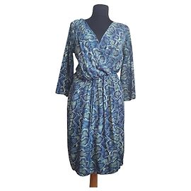 Autre Marque Vestido de viscosa con estampado de serpiente Multicolor