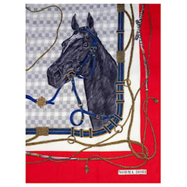 Autre Marque-Norma Dori Horse Scarf-Black,White,Red,Blue,Grey,Dark grey,Bronze