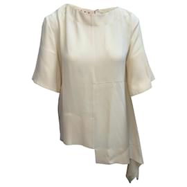 Marni-Blusa Marni con orlo asimmetrico-Bianco,Crudo