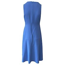 Diane Von Furstenberg-Diane Von Furstenberg Addison Blue and White Ruched Dress-Blue