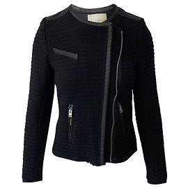 Iro Fleece Wool Evening Jacket in Black Wool Black