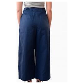 Kenzo-Pantalone ampio cropped a culotte-Blu