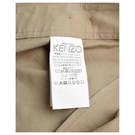 Kenzo-Calça larga culotte cortada-Bege