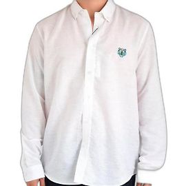 Kenzo chemise décontractée à écusson upperr Blanc