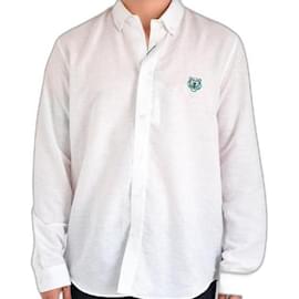 Kenzo-camicia casual con stemma superiore-Bianco