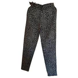 Georges Rech Leopard Print Wool Pants Grey Leopard print