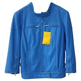 Fendi-NWT Fendi Blue Leather Jacket-Blue