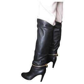 Botas Sergio Rossi em couro preto Preto